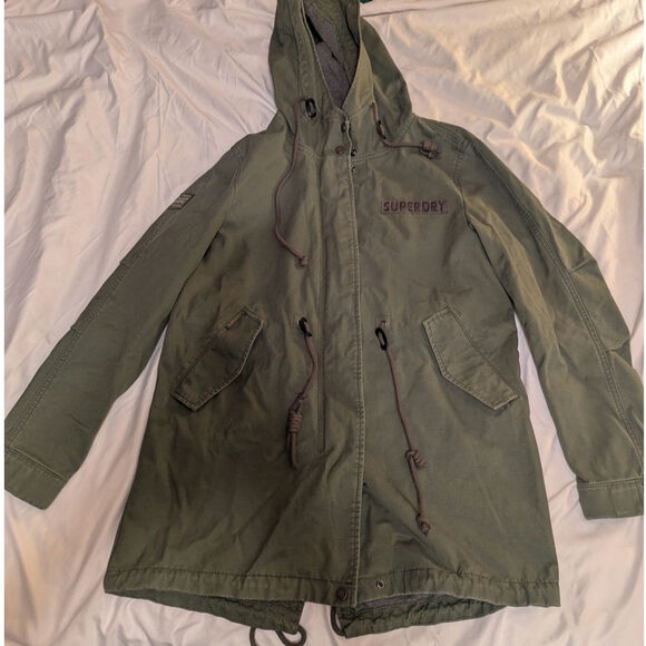 Super Dry Jackets & Blazers - Super Dry The Rookie Military Army Fatigue Hooded jacket Size 6 Small Women's